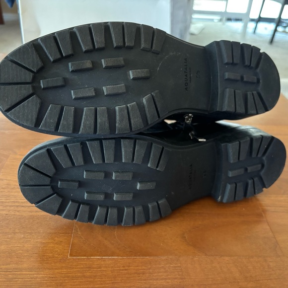 Aquatalia Lillie Moto Italian Black Leather Boot - sz 9.5 - Picture 7 of 11